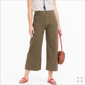 J. Crew Point Sur washed wide-leg pant loden 28P